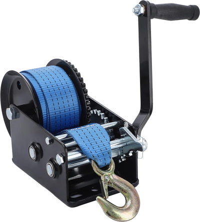 Pindex Handseilwinde Seilwinde mit 10m Polyester Seilzug, 1365kg, 4:1 8:1, Manuelle Handseilzug Boot
