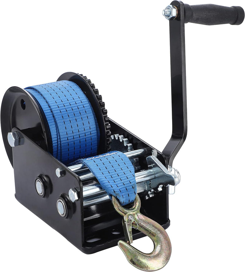 Pindex Handseilwinde Seilwinde mit 10m Polyester Seilzug, 1365kg, 4:1 8:1, Manuelle Handseilzug Boot