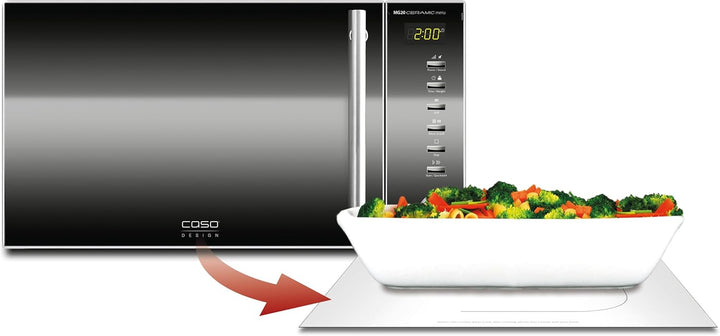 CASO | MG20 Ceramic menu 2-in-1 Mikrowelle mit Grill | Keramikboden und Grill-Rost für 2 Ebenen, 900