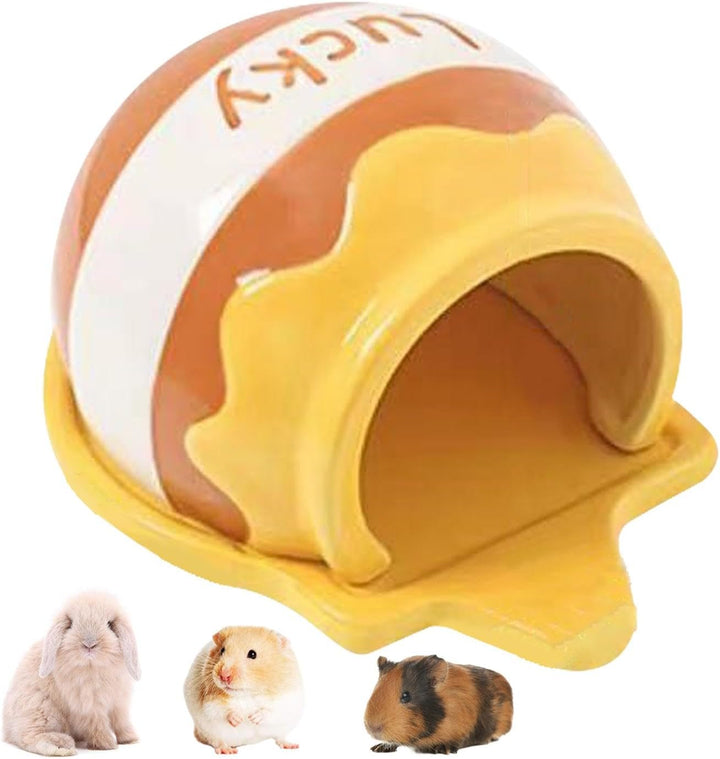 usefulbeauty Keramik-Hamsterhaus, Haustier-Hamsterhaus | Sommer-Cartoon-Hamster-Haus - Haustiernest