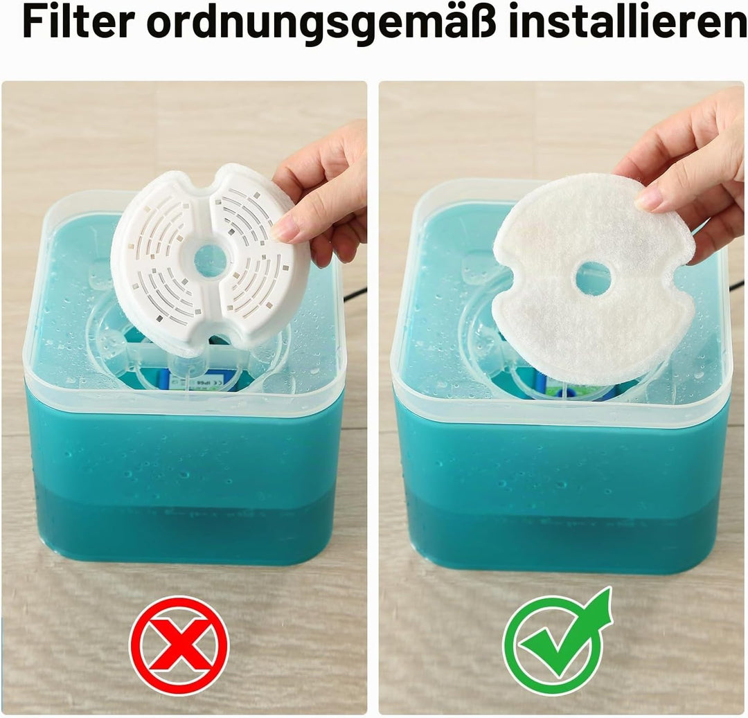 Ersatzfilter für Trinkbrunnen für Katzen und Hunde, PewinGo Das Original Ersatzfilter mit Harz und A
