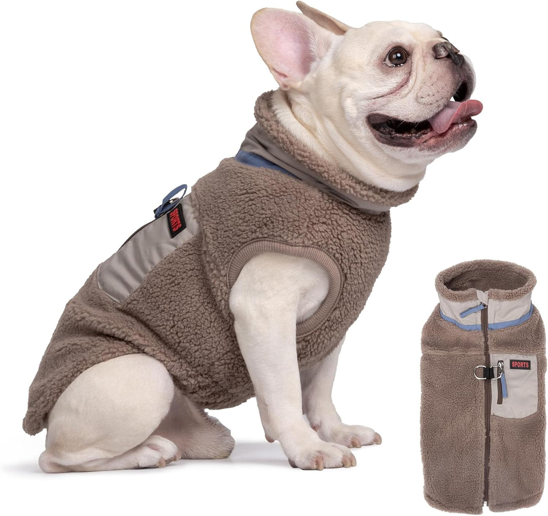 FEimaX Warme Hundemantel Winddichte Haustier Winter Fleece Hundejacke Winterweste mit D-Ring Hundekl