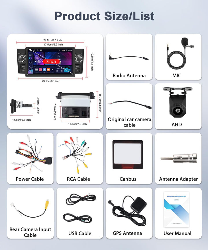 4GB+64GB Autoradio für FIAT Grande Punto 05-09 /Linea 07-11 mit Wireless Carplay Android Auto, Car S