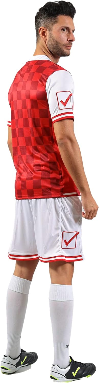 Givova Competition, Kit Fussball Unisex – Erwachsene XL weib/rot, XL weib/rot