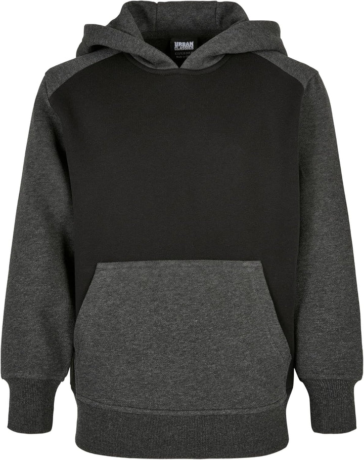 Urban Classics Herren Boys 2-Tone Fake Raglan Hoody M Black/Charcoal, M Black/Charcoal