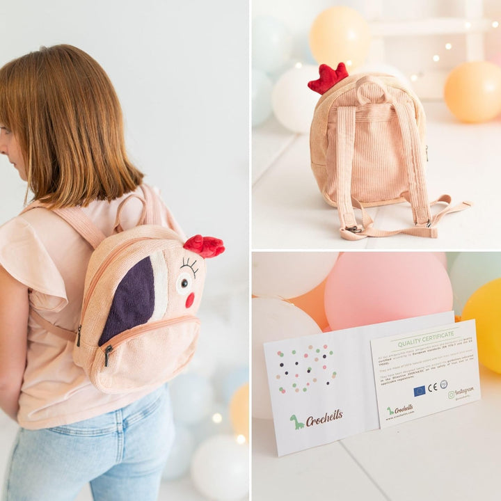 CROCHETTS – Gehäkelter Kinderrucksack Ariel | Baby- &amp; Kinderrucksack aus 100% Naturbaumwolle | Weich