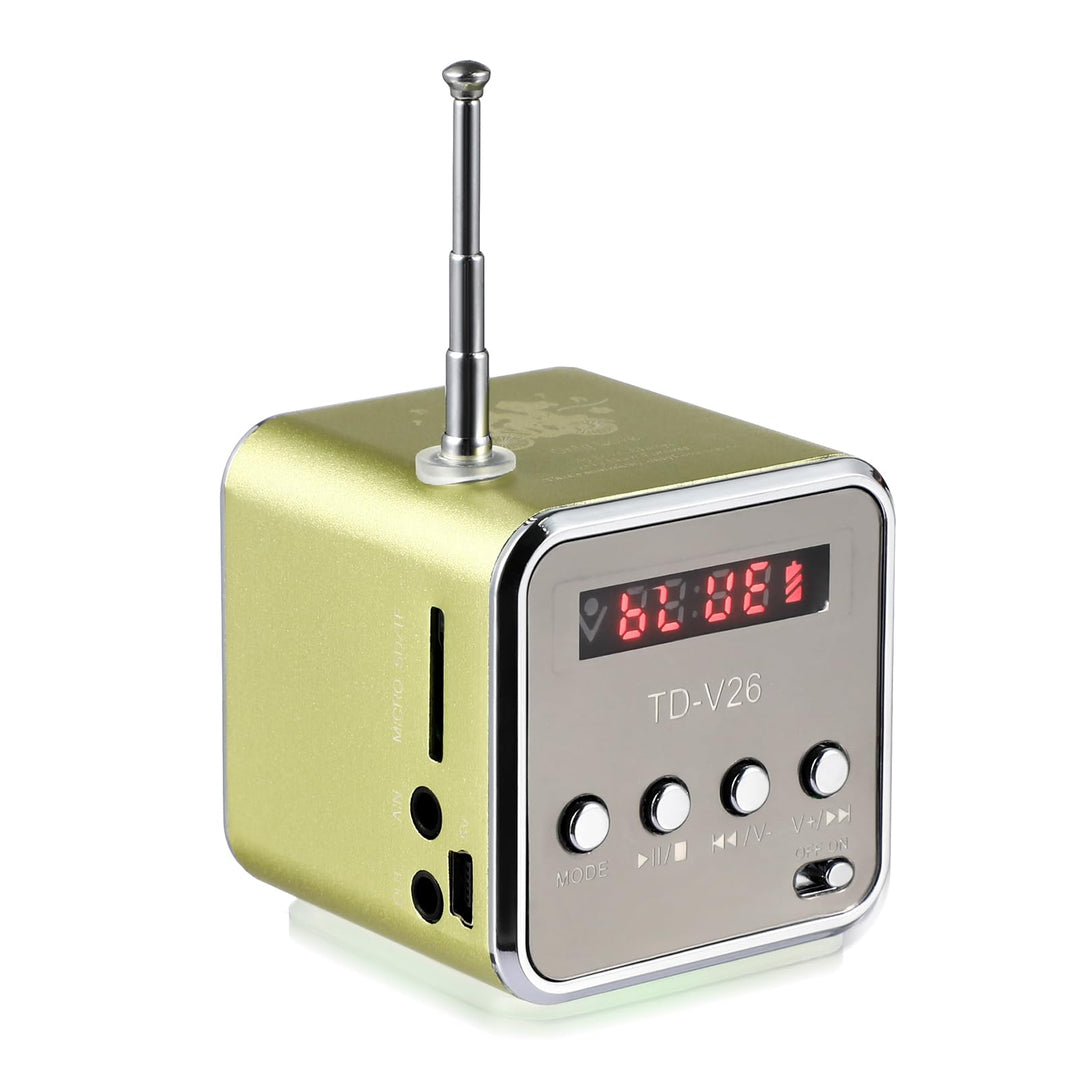 iplusmile Td-V26 Digital Mini Lautsprecher, Tragbare Radios, Mini Stereo mit Fm Mp3 Mp4 Micro Sd/Tf