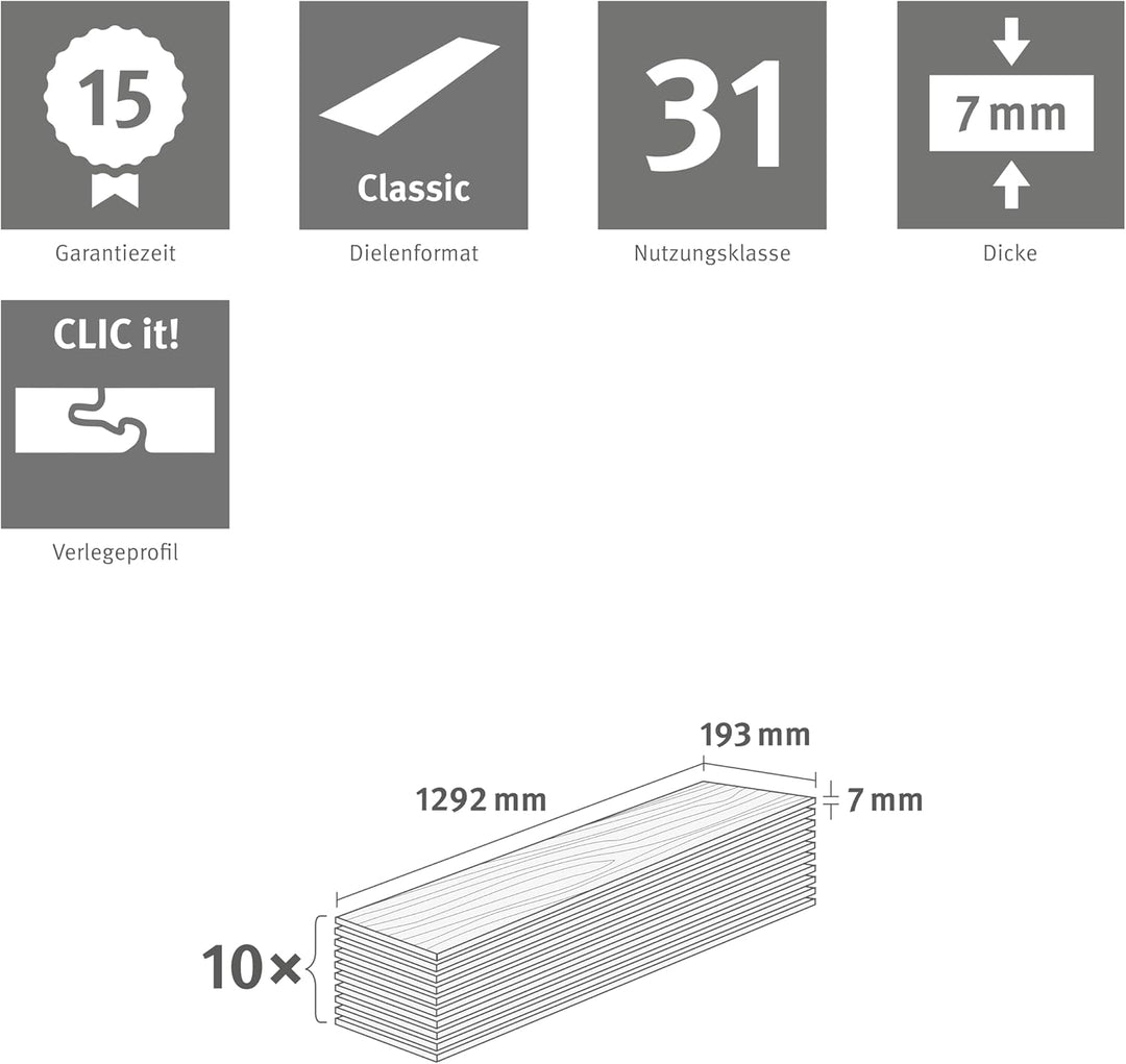 EGGER NatureSense Laminat EL2980 Falun Eiche 1292x193x7mm (2,494m²) 2,494m² | Boden, 2,494m² | Boden