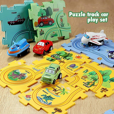 Auto Spielzeug Autorennbahn Spielzeugauto DIY-Puzzlebahn für Kinderspielzeug DIY-Route Cars Spielzeu