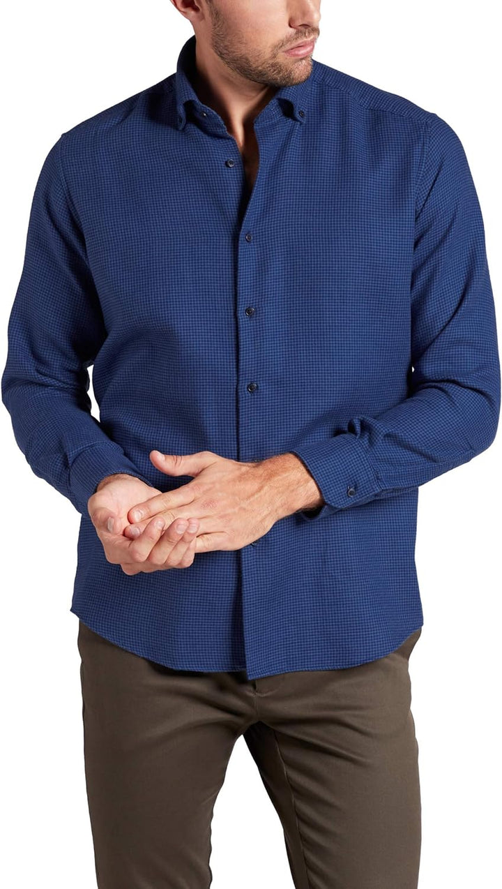 eterna Langarm Hemd Comfort Fit Flanell kariert