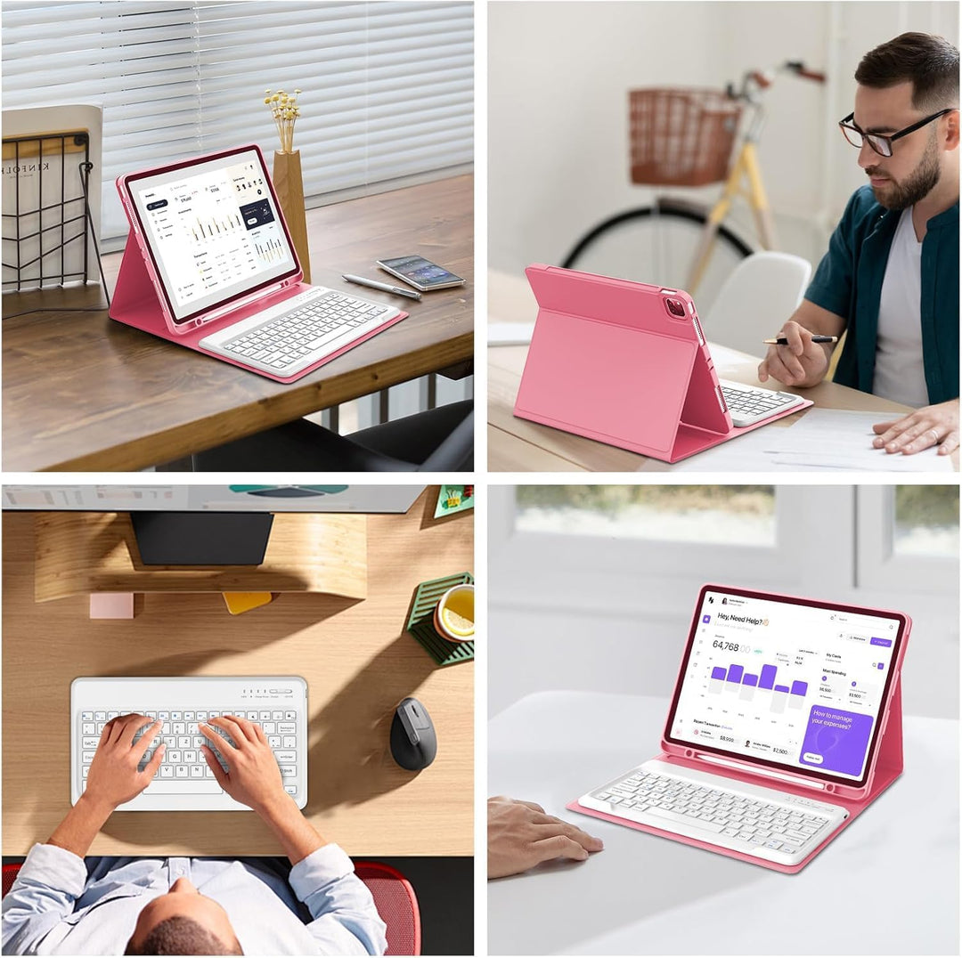Hülle mit Tastatur für iPad Pro 12.9 Zoll (6. / 5. / 4. / 3. Generation), Deutsches QWERTZ Layout, M