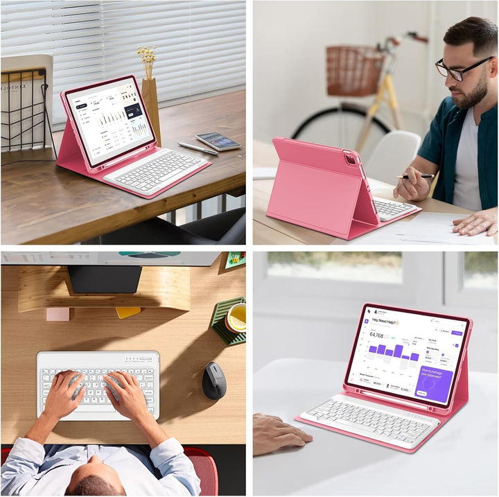 Hülle mit Tastatur für iPad Pro 12.9 Zoll (6. / 5. / 4. / 3. Generation), Deutsches QWERTZ Layout, M