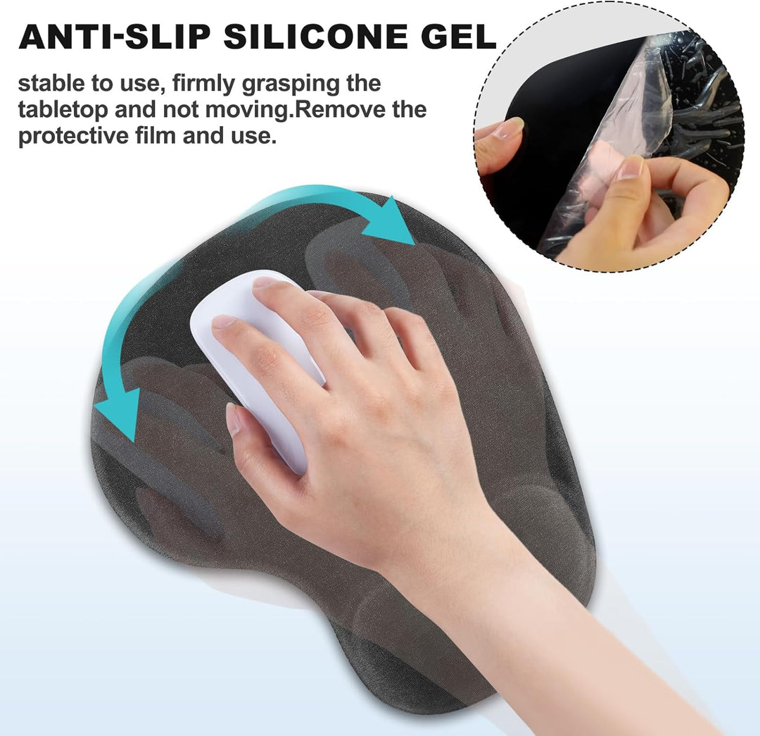 JTgugu Ergonomisches Mauspad & Tastatur unterlage mit Handballenauflage, Memory Foam Wrist Rest Set,