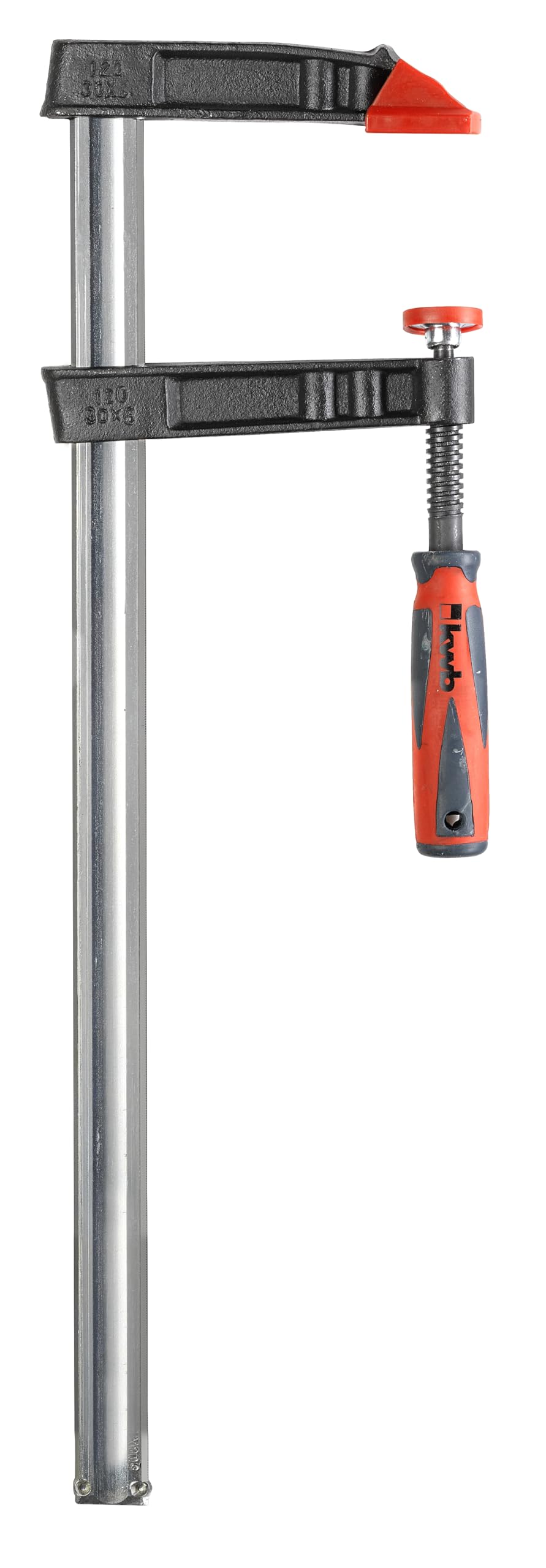 kwb Profi Schraub-Zwinge mit 2-Komponentengriff 120x500, Spann-Weite 500 mm, Spanntiefe 120 mm, Span