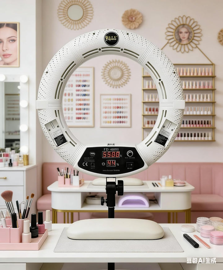 FD480 Digitaler Bildschirm LED Ringleuchte Licht Set:18 Zoll 96W Dimmbare LED-Ringlicht Lampenstativ