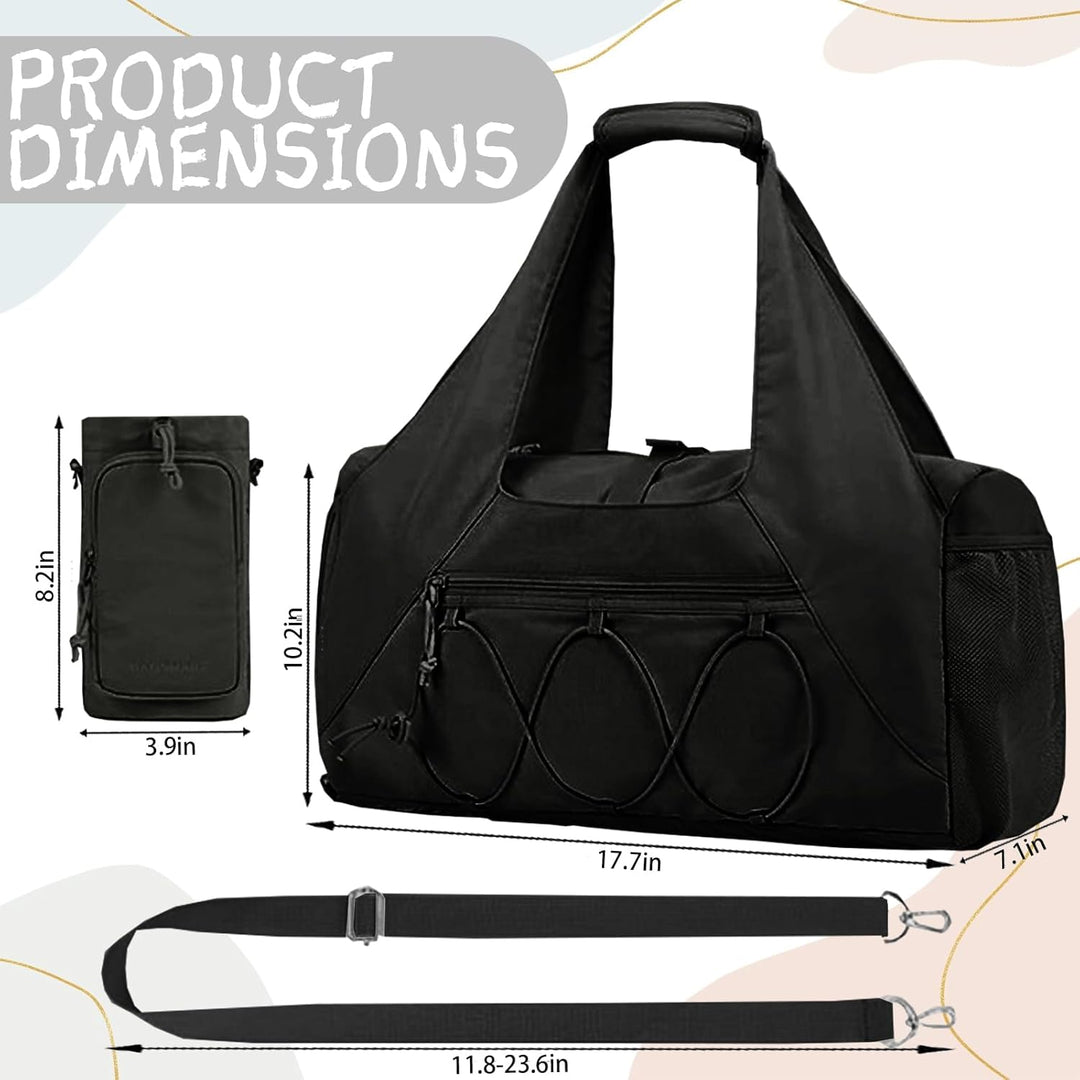 Gym Tasche Damen, Yogatasche mit Schuhfach, Nassfach and Wasserflaschenhalter, Sporttasche Fitnessta