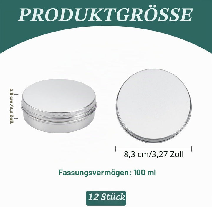 BENECREAT 12 Stücke 100 ml Aluminium Zinn Gläser, Runde Aluminium Blechdosen Kosmetische Behälter mi