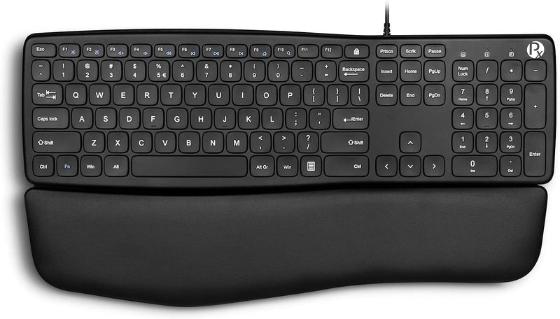 Perixx PERIBOARD-527 Wired Comfort USB Keyboard - Laptop Scissor Keys - Curved Ergo-Lite Design - De