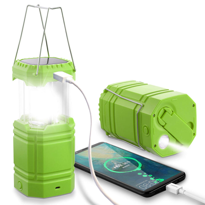 LED Campinglampe Solar, Wasserdicht LED Camping Laterne, Notfallleuchte mit Handkurbel, Eingebaute 3