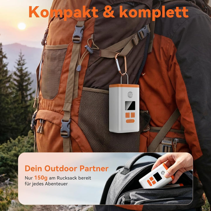 Elektrische Luftpumpe Für Luftmatratze, 5000mAh tragbare elektrische Pumpe | 5 Düsen / LED-Licht / H