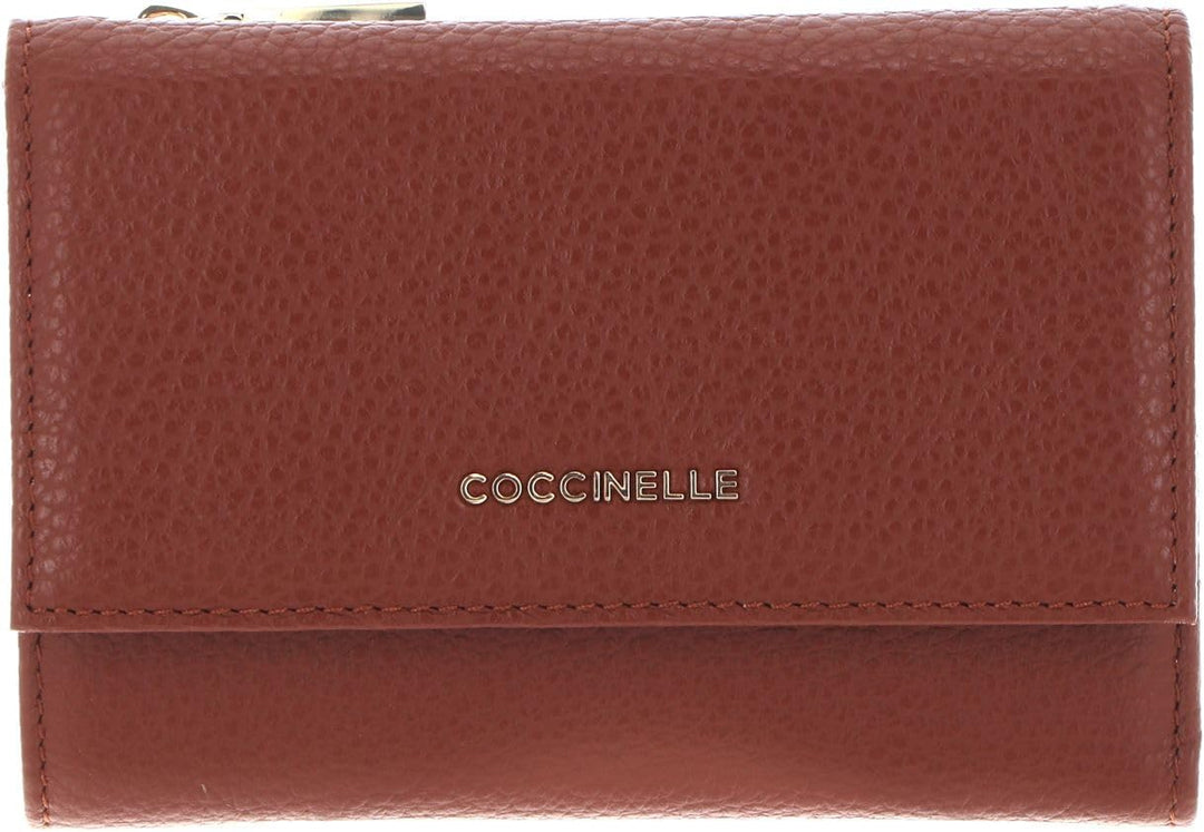 COCCINELLE Metallic Soft Wallet Grainy Leather Brule