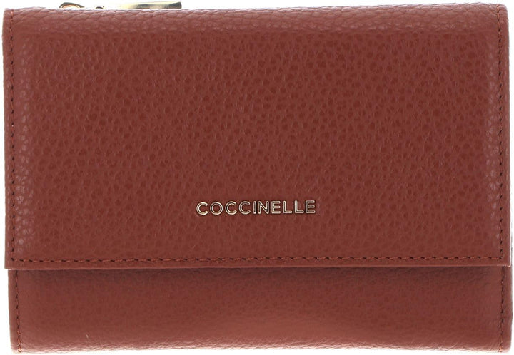 COCCINELLE Metallic Soft Wallet Grainy Leather Brule