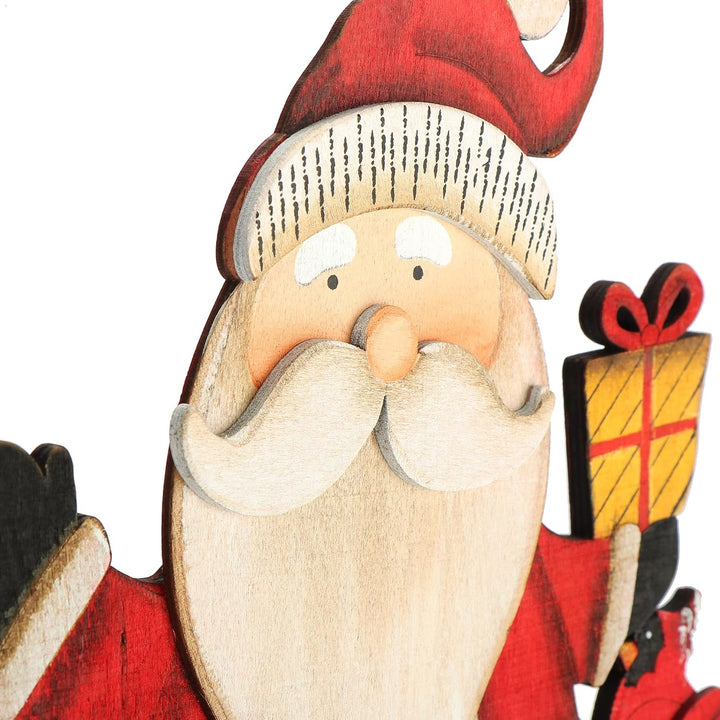 com-four® Dekorativer Aufsteller für Weihnachten, XL Weihnachtsmann Santa mit Geschenken - Gross, Sa