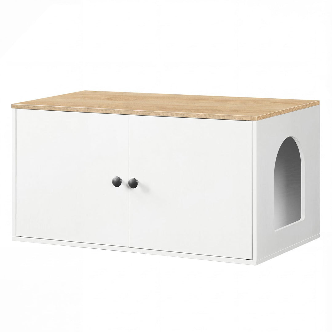 HOOBRO Katzenklo Schrank aus Spanplatte, Katzentoilette Schrank, Versteckter Katzenkloschrank mit Se