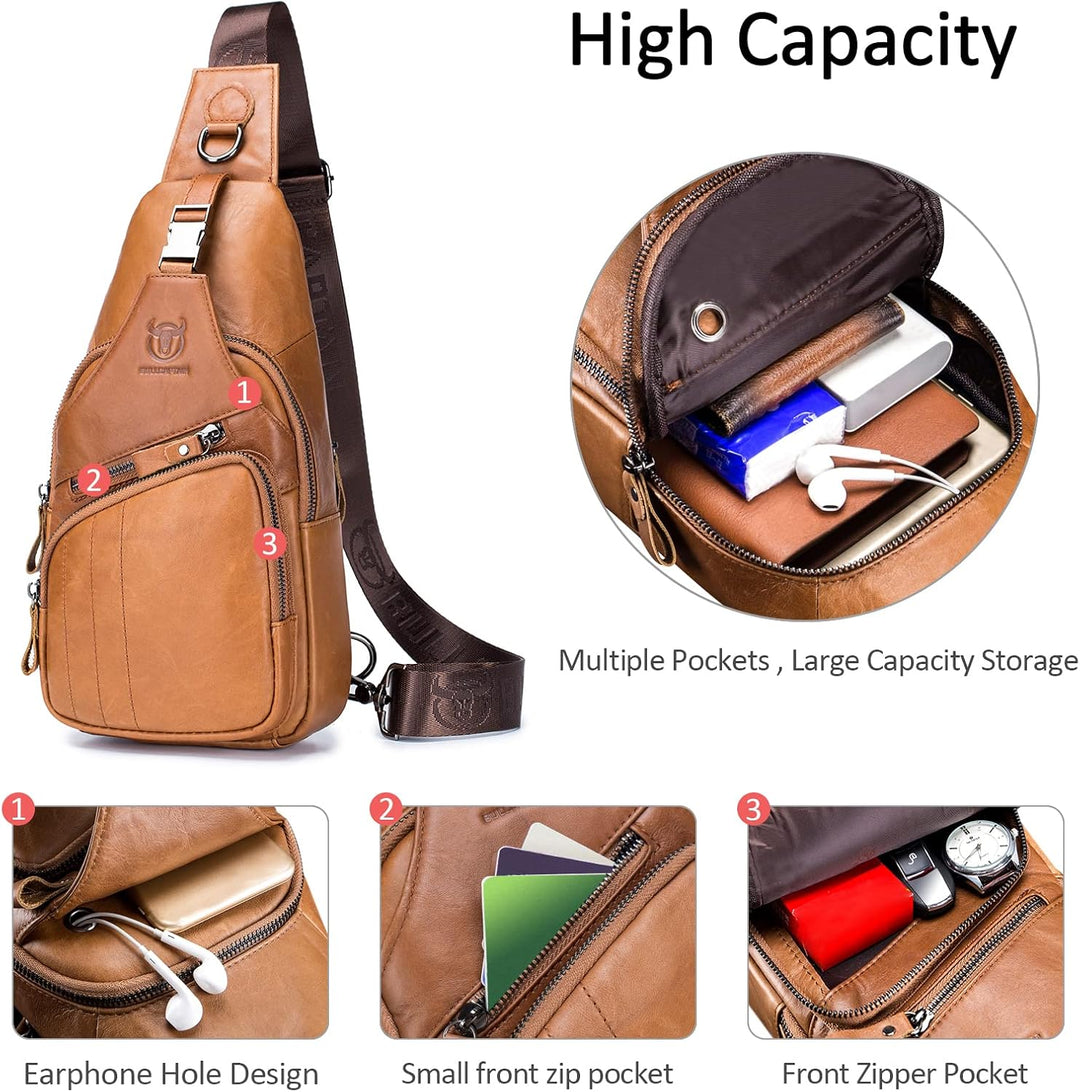 VARLIVOO Retro Herren Sling Bag Crossbody Bag Umhängetaschen Schultertasche Outdoor Sportarten Wande
