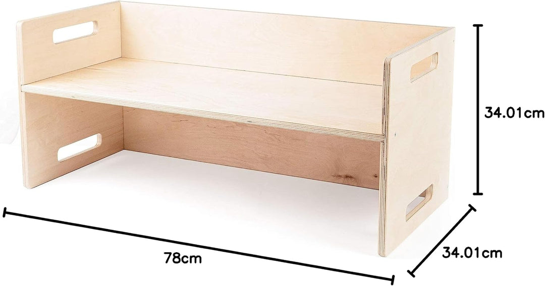 Ehrenkind® Kinder Bank | Vielseitig & Stabil | Montessori Bank | Wendebank aus Birkenschichtholz | N
