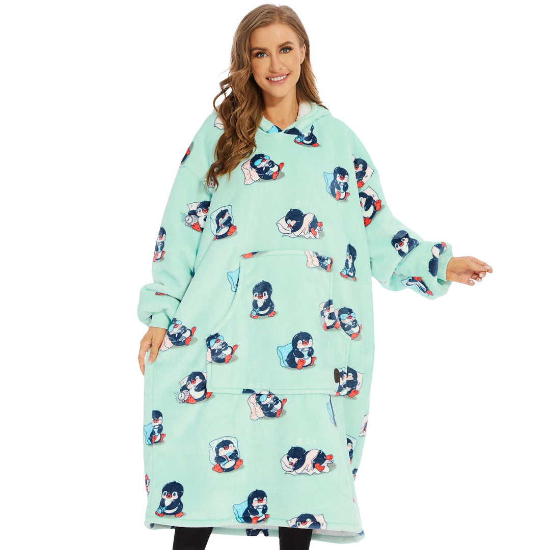 THREE POODLE Oversize Decken Pullover Kuschelpullover für Kinder, Warm und Weiches Futter, Übergross