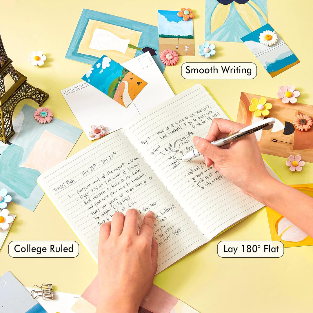 feela Notizbuch A5 Softcover, 8 Stück Notizbuch liniert, Notizheft mit 92 Seiten, 14x21cm, Notizbloc