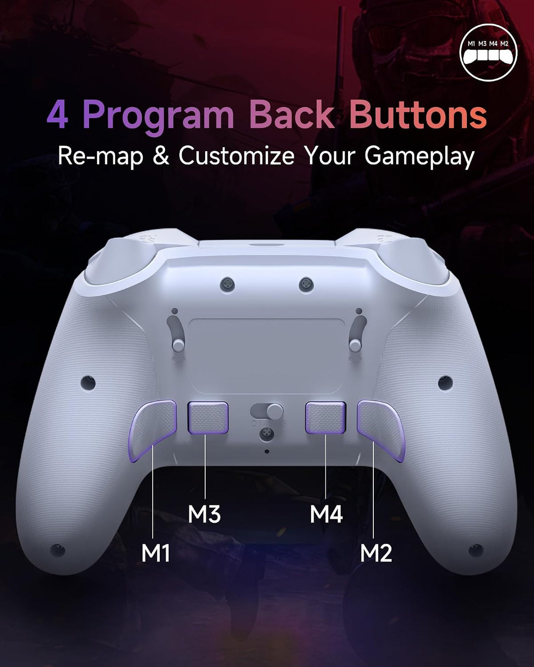 EasySMX X20 Wireless Controller PC mit RGB, Bluetooth Controller mit 2 in 1 Trigger &amp; abnehmbare Hal