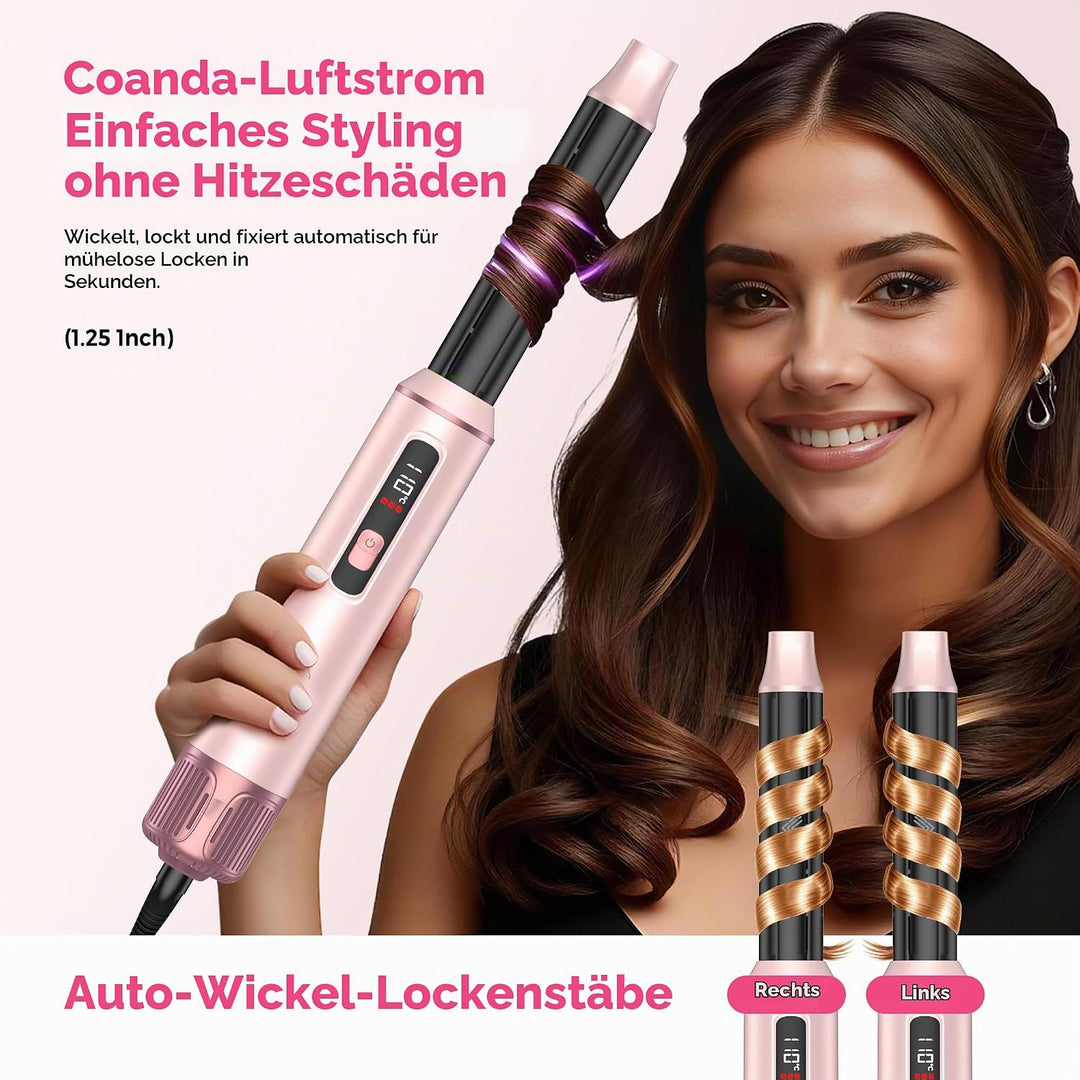 MogaWave Hair styler 5 in 1 Airbrush Haarstyler Air Styler mit LCD-Bildschirm und Temperaturanzeige