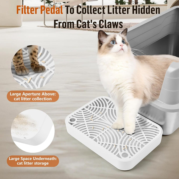 Kunststoff Katzentreppe, Katzentoilettenrampe mit Filterfunktion, Katzenstreu-Filterpedal für Kätzch