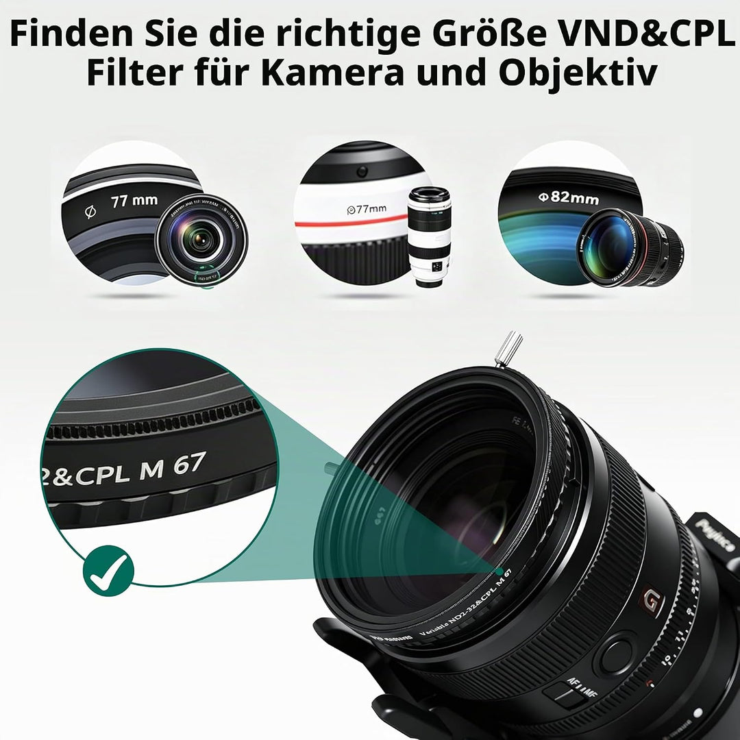 PLUOS&PRS 2-in-1 67mm ND2-ND32 Variables ND- & CPL-Filter – Echte Farben, kein X-Cross, mehrfach bes
