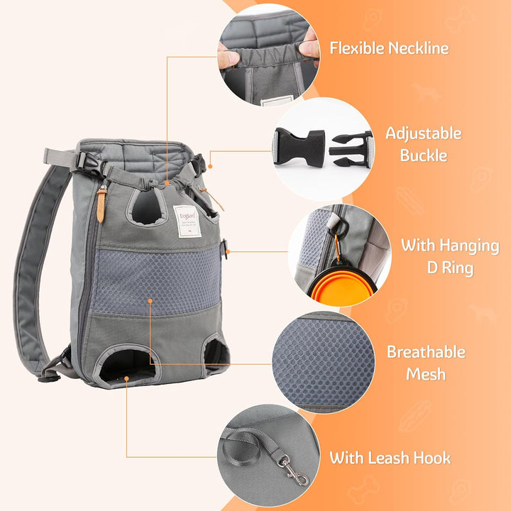 Hundetragerucksack, Haustier-Fronttragerucksack, Beine, Brusttrage für kleine, mittelgrosse Hunde, f