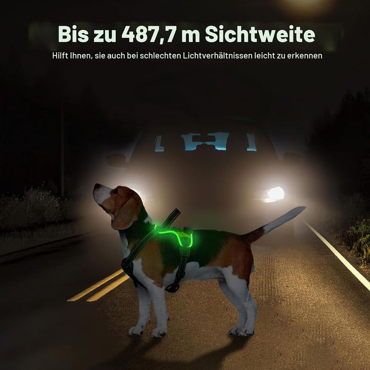 MASBRILL Leuchtgeschirr für Hunde Aufladbar, Hundegeschirr Leuchtend ür Klein Mittelgrosse Grosse Hu