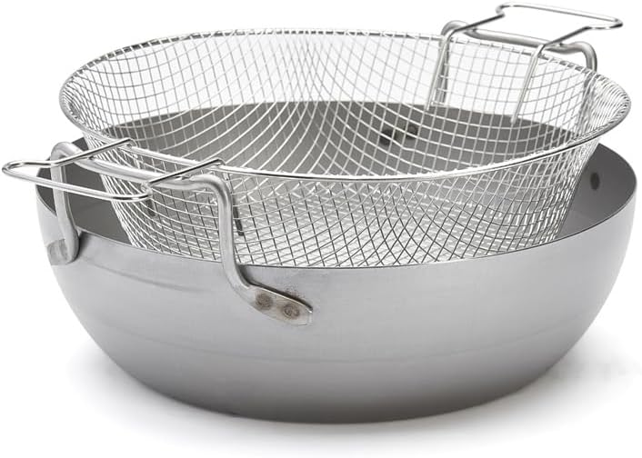 De Buyer - 5050.36 - Fritiertopf gewölbt, ohne korb - 36cm, Blau 36 centimeters, 36 centimeters