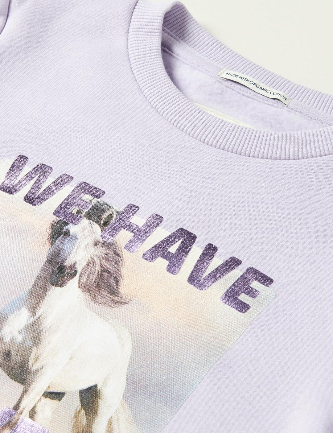TOM TAILOR Mädchen Sweatshirt mit Pferde-Print 104-110 29349 - Lilac Sky, 104-110 29349 - Lilac Sky