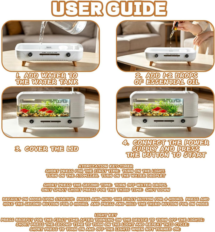3 in 1 Aquarium Regentropfen Diffuser Luftbefeuchter Humidifier Diffusor