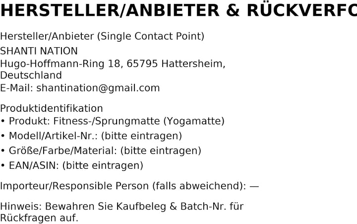 SHANTI NATION - Cardio Mat 95 - kompakte Fitnessmatte (95 x 95 cm) - inkl Tragegurt - ideal zum Seil