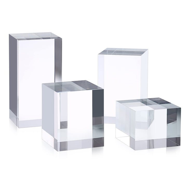 4 Sätze Transparent Acryl Display Ständer Rechteckiger Display Block