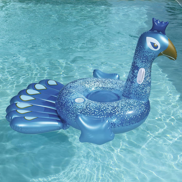 Aufblasbarer Ride-On Pfau 198 cm Blau, Blau