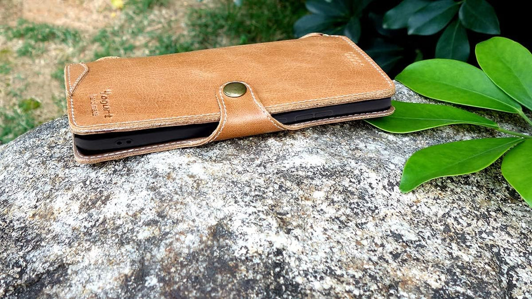Yogurt Handyhülle für Samsung Galaxy S22+, Hülle Echtleder Case Ledertasche Lederhülle für Samsung S