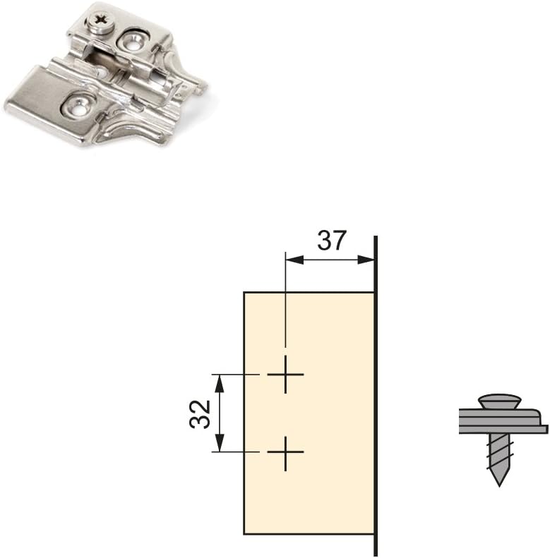 Emuca 1011007 Pack aus 20 Topfscharnieren Ø35mm 100° für sich überlappende Türen und Zusätze zum Fes