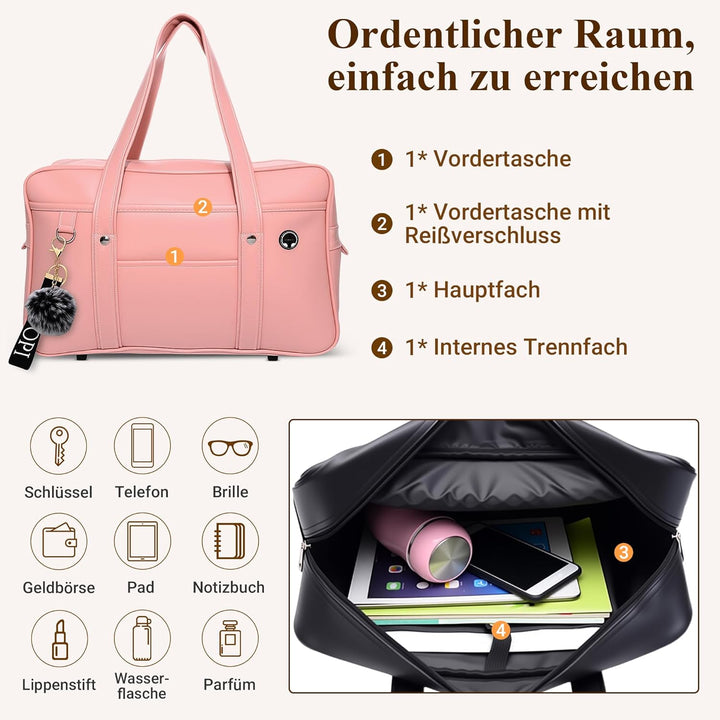 DIRRONA Damen Schultertasche Japanische Schule Handtasche Lässig Kawaii JK Tasche Grosse PU Leder Da