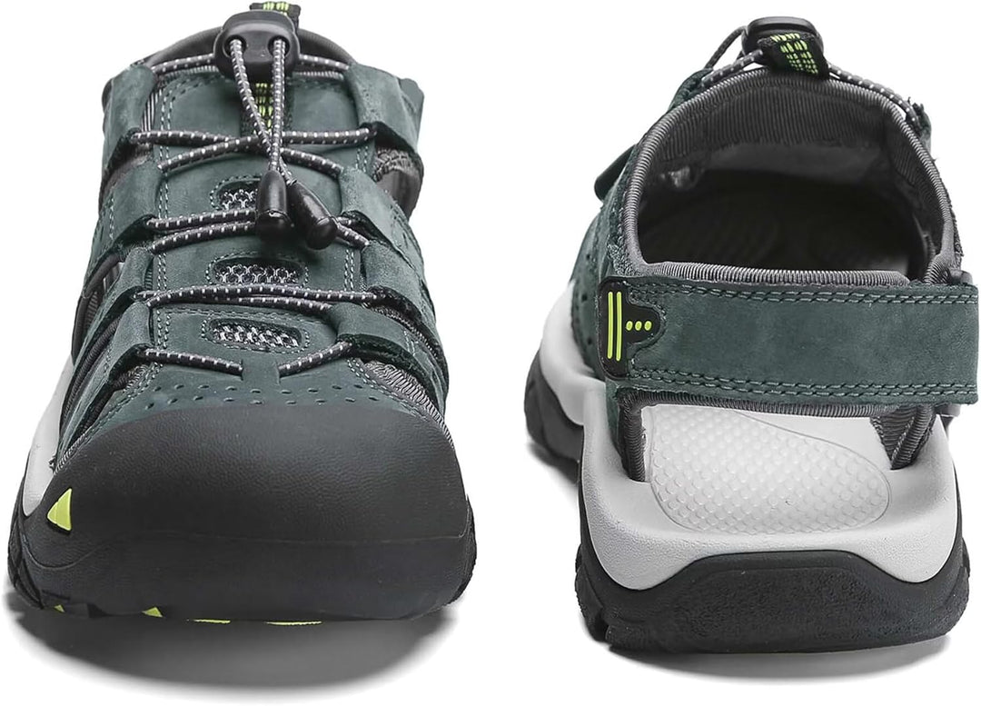 Herren Leder Sandalen Sport Outdoor Trekkingsandalen Atmungsaktive Leichte Wandersandalen Männer Som