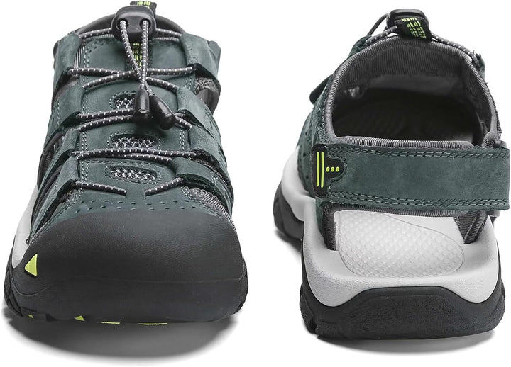Herren Leder Sandalen Sport Outdoor Trekkingsandalen Atmungsaktive Leichte Wandersandalen Männer Som
