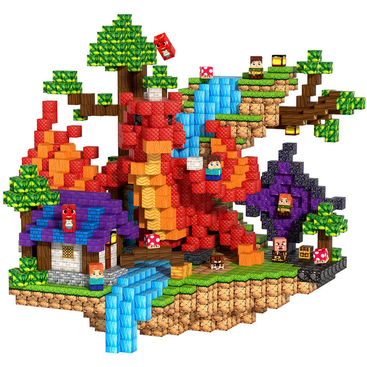 200 PCS Magnetische Bausteine, Magnetic Building Blocks Drache, Drache